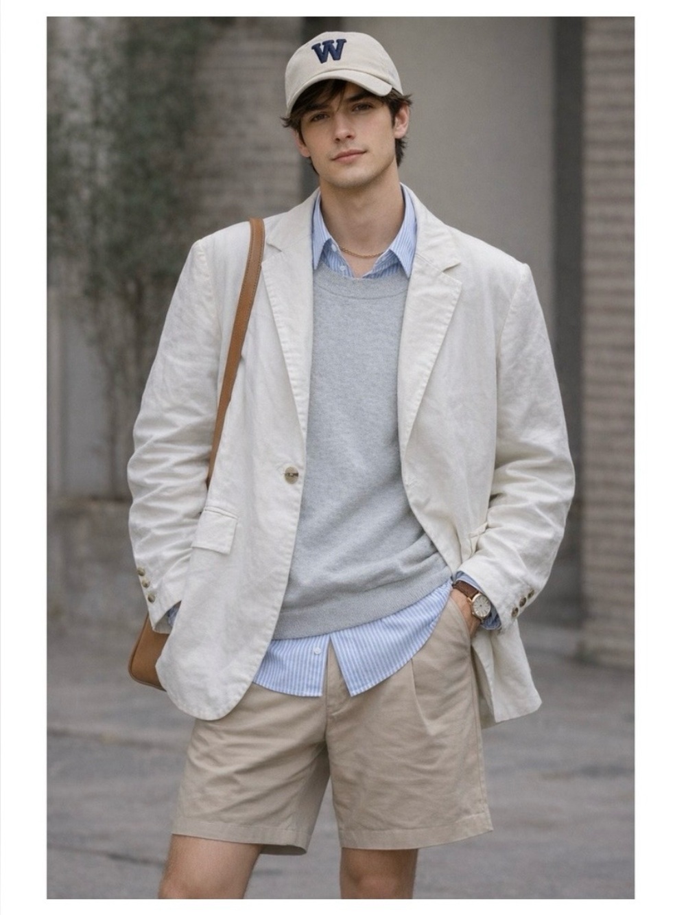 MENS H&M 100% LINEN LIGHT BEIGE 2-BUTTON SUIT JACKET BLAZER COASTAL NEW Sz42